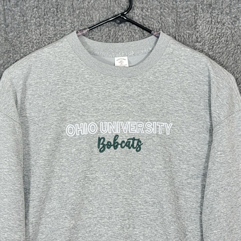 Ohio University Bobcats Sweatshirt Mens 2XL Gray Pullover Crewneck
